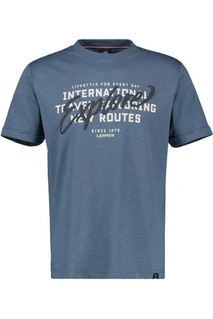 Lerros Duże Rozmiary - - Melanżowy T-shirt z gumowanym nadrukiem w litery