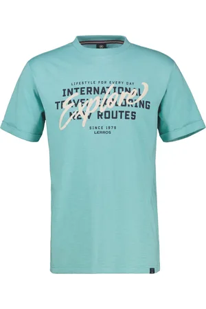 Lerros Duże Rozmiary - - Melanżowy T-shirt z gumowanym nadrukiem w litery