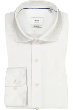 1863 BY ETERNA Duże Rozmiary - - Miękka koszula sportowa z domieszką lnu
