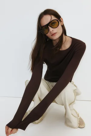 H&M Dżersejowy top z długim rękawem
