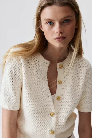 H&M Kardigan w strukturalny splot