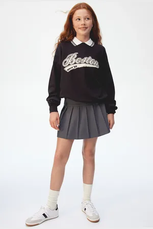 H&M Plisowana spódnica z diagonalu