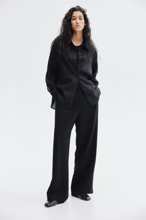 H&M Spodnie z domieszką lnu