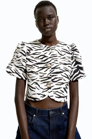 H&M Bluzka z bufiastym rękawem