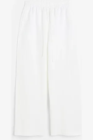 H&M Spodnie bez zapięcia z domieszką lnu