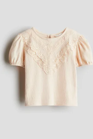 H&M Bawełniana bluzka z koronką