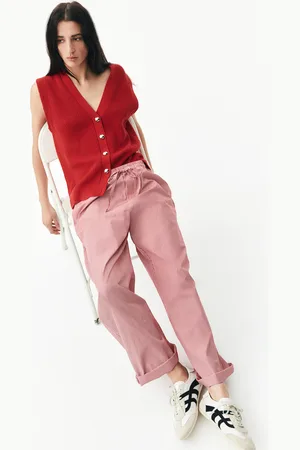 H&M Bawełniane spodnie ze sznurkiem