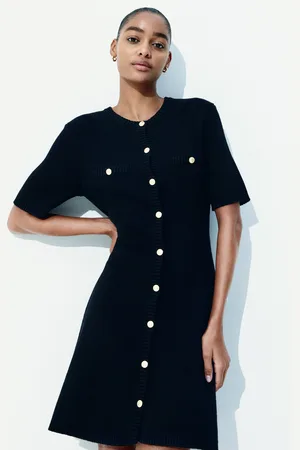 H&M Rozpinana sukienka z dzianiny w prążki