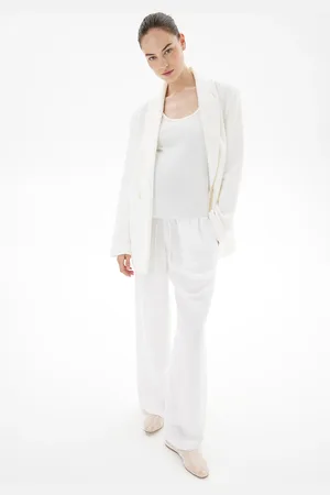 H&M MAMA Spodnie Before & After z domieszką lnu