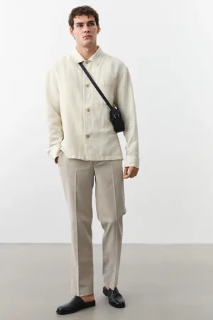 H&M Eleganckie spodnie z domieszką lnu Regular Fit