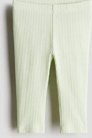 H&M Bawełniane legginsy w prążki