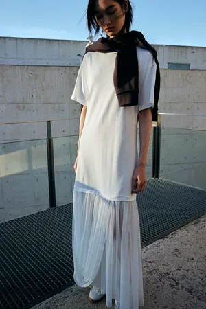 H&M Sukienka T-shirtowa z siateczkowym detalem