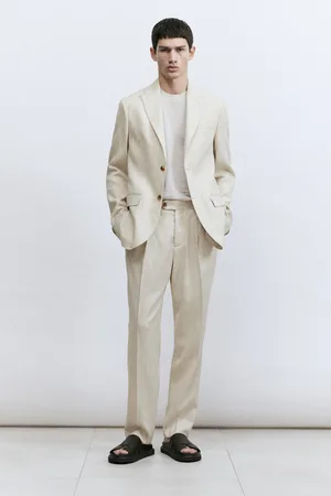 H&M Spodnie garniturowe z lnem Regular Fit