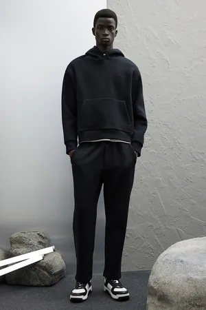 H&M Prążkowana bluza z kapturem Loose Fit