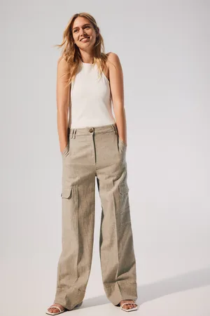 H&M Spodnie cargo z domieszką lnu