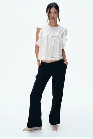 H&M Eleganckie spodnie z domieszką lnu
