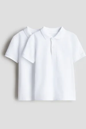 H&M Szkolny top polo z bawełny 2-pak