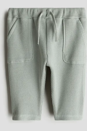 H&M Joggersy z waflowego dżerseju z bawełny