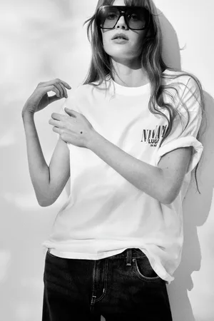 H&M T-shirt oversize z nadrukiem