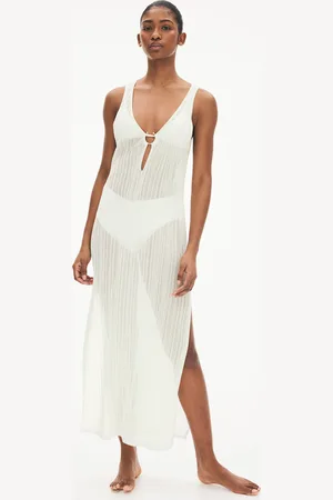 H&M Plażowa sukienka z dzianiny w prążki