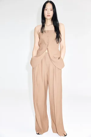 H&M Szerokie spodnie z domieszką lnu