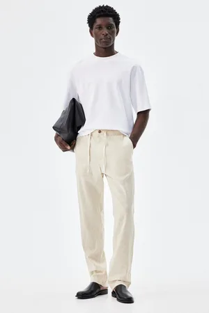 H&M Spodnie z domieszką lnu Regular Fit