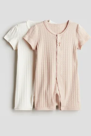 H&M Bawełniana piżama jednoczęściowa 2-pak