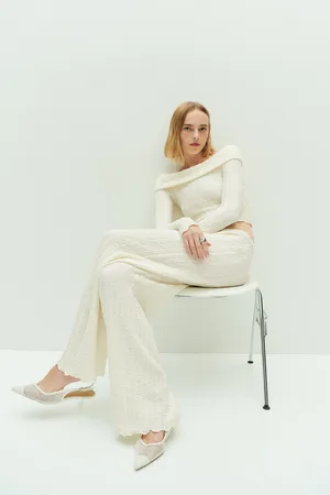 H&M Szerokie spodnie o strukturalnej powierzchni