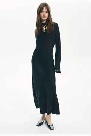 H&M Satynowa sukienka z odkrytymi plecami