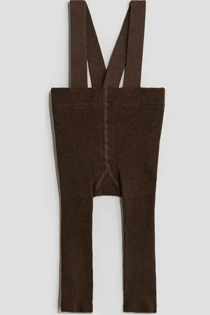 H&M Legginsy z dzianiny w prążki z szelkami