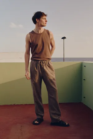 H&M Spodnie z domieszką lnu Regular Fit
