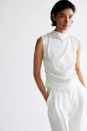 H&M Drapowany top satynowy