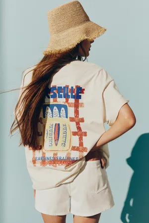 H&M T-shirt oversize z motywem