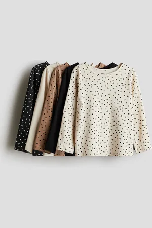 H&M Bawełniany top z długim rękawem 5-pak