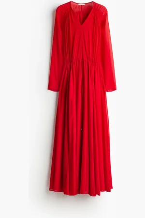 H&M Długa sukienka szyfonowa