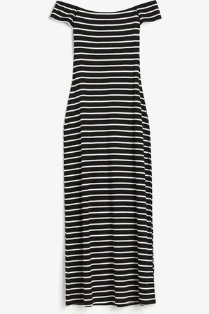 H&M Dzianinowa sukienka z odkrytymi ramionami
