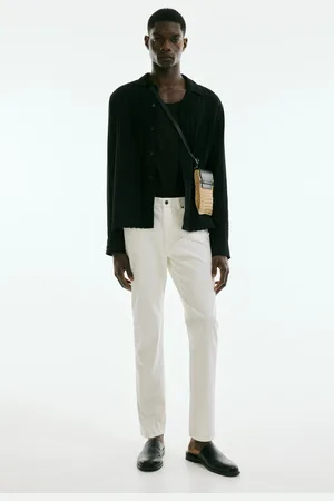 H&M Spodnie z bawełnianego diagonalu Slim Fit
