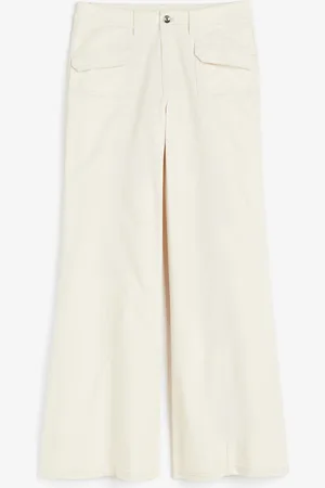 H&M Szerokie spodnie z diagonalu