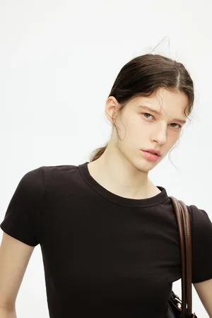 H&M Prążkowany T-shirt z domieszką modalu