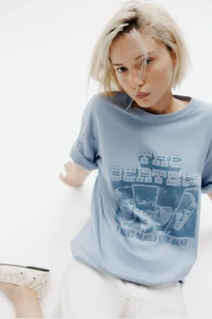 H&M T-shirt oversize z nadrukiem