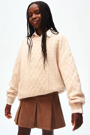 H&M Plisowana spódnica sztruksowa