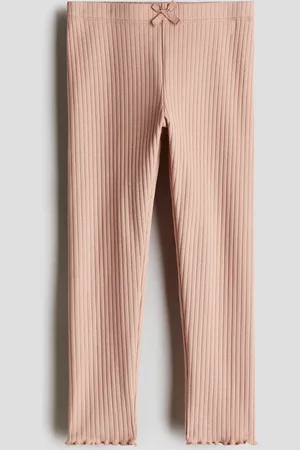 H&M Bawełniane legginsy w prążki