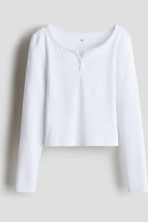 H&M Dżersejowy top z długim rękawem