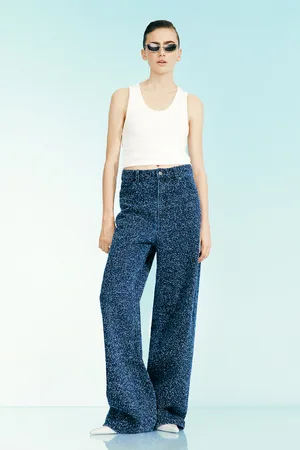 H&M Prążkowany wiskozowy top bez rękawów