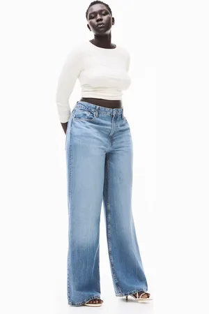 H&M Curvy Fit Feather Soft Wide Ultra High Jeans