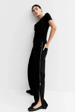 H&M Spodnie dżinsowe z suwakami