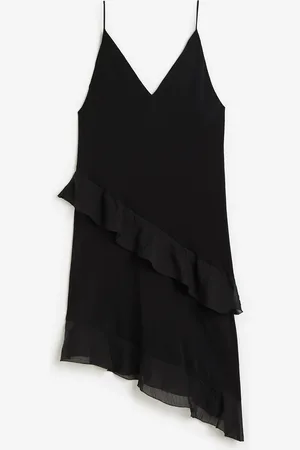 H&M Satynowa sukienka na ramiączkach