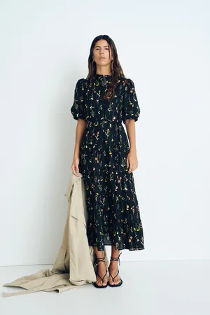H&M Długa bawełniana sukienka