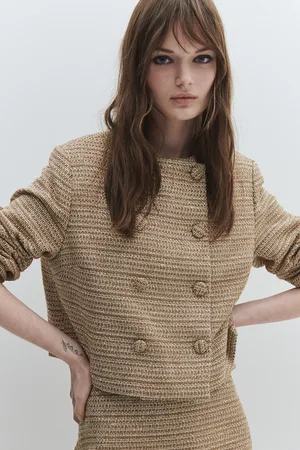 H&M Dwurzędowy żakiet o strukturalnym splocie