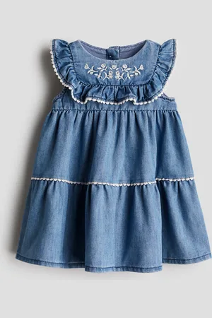 H&M Dżinsowa sukienka z haftem